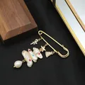 Elegant natural freshwater pearl Christmas tree brooch with 18k gold plated pin for women - Brooch / White Christmas Tree Brooch
