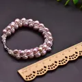 Handmade pink freshwater pearl beaded bracelet with an elegant woven design for women - 19CM Purple Pearl Bracelet / 19cm (Woven Style) / Purple