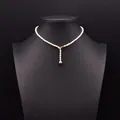 Elegant Y-shaped natural pearl necklace with grey pearl pendant for women - Minimalist Clavicle Necklace