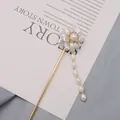Χειροποίητη φουρκέτα με φυσικά μαργαριτάρια και μακριά φούντα για μαλλιά - Λευκό Λουλούδι Διπλού Στρώματος Στυλ 7