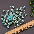 Exquisite handgefertigte Türkis Schneeflocke Brosche mit Vintage Golddraht Zweigen - Runde Perle Türkis Brosche