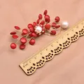Handmade branch brooch with natural pearls and red sea bamboo in vintage ethnic style - Two-Way Corsage and Collar Flower