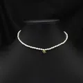 Elegant natural white pearl choker necklace featuring a tiny gold bee pendant SKU variant - Inverted Flower Pearl Necklace