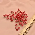 Handmade red coral branch brooch vintage ethnic style jewelry for wedding decor. - Leaf Shaped Corsage