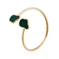 Vintage gold choker featuring irregular green stones in a minimalist open neck ring design - Irregular Open Bracelet (ZW2171) / Green