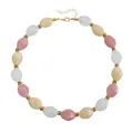 Retro colorful acrylic chunky beaded necklace in pastel dopamine style for women - Pink (Necklace)