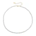 Elegante collar de perlas barrocas blancas con cuentas doradas y colgante de corazón - 2# Estilo Perla Barroca