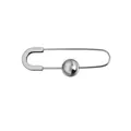 Broche épingle de nourrice argentée minimaliste avec perle métallique lisse - Acier