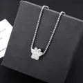 Silver-tone titanium steel necklace with a glittering cat paw perfume bottle pendant - Cat Paw Necklace (L1143-A) with Perfume