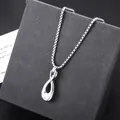 Stylish silver titanium steel perfume bottle pendant necklace for men with box chain - Infinity Necklace (L1146-A) with Perfume