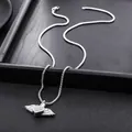 Silver heart with angel wings perfume bottle pendant necklace on a stainless steel box chain. - Heart Angel Necklace (L1160-A) with Perfume