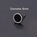 Minimalistischer 8mm Titanstahl-Ohrstecker mit schwarzer Einlage für Damen und Herren - Schwarzes Emaille-Einzelstück
