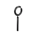 Minimalist black titanium steel ear clip earring featuring a sleek bar drop pendant - Bar Pendant Black Clip (X312-K)