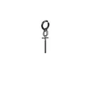 Minimalist black titanium steel ear cuff with dangling vertical bar design for daily wear - Vertical Bar Black Clip (X312-L)
