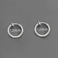 Pair of minimalist 12mm silver clip-on hoop earrings for non-pierced ears trendy - Clip-on Ear Cuff (X020-A) / 1 Pair 12mm / Silver