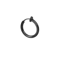 Minimalist black stainless steel non-pierced hoop ear clip accessory for men and women - Clip-on Ear Cuff (X020-E) / 1 Pair 10mm / Black