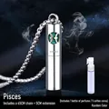 Pisces zodiac perfume bottle necklace in silver titanium steel with 65cm chain - Pisces