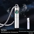 Aries zodiac sign perfume bottle pendant necklace made of durable silver titanium steel - Aries