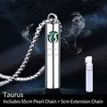 Taurus zodiac constellation perfume bottle necklace pendant in silver titanium steel - Taurus