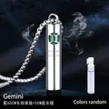 Gemini zodiac sign perfume bottle pendant necklace with 65cm titanium steel chain - Gemini