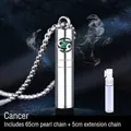 Titanium steel Cancer zodiac perfume bottle pendant necklace with 65cm box chain - Cancer