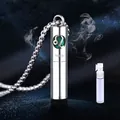 Leo zodiac perfume bottle necklace in silver stainless steel with 65cm chain - Leo