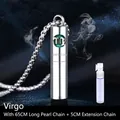 Virgo zodiac sign silver perfume bottle pendant necklace with 65cm chain for men - Virgo