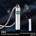 Libra zodiac perfume bottle necklace in titanium steel with 65cm pearl chain and gifts - Libra