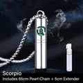 Scorpio zodiac perfume bottle pendant necklace in titanium steel for essential oils - Scorpio