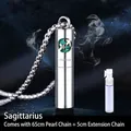 Titanium steel Sagittarius zodiac perfume bottle necklace with long silver chain - Sagittarius