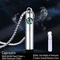 Capricorn zodiac perfume bottle necklace in stainless steel with 65cm chain and refill kit. - Capricorn