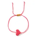 Braccialetto dell'amicizia rosa intrecciato a cuore fatto a mano con nodo dorato regolabile - Rosa (X-B25021903K)