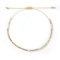 Handmade adjustable cord bracelet featuring delicate gold, silver, and white seed beads - White And Pink Seed Bead Style(FG-B25021302F)
