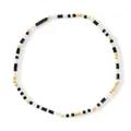 Bracelet fin bohème en perles de rocaille de 2 mm avec perles en cuivre doré noir et blanc - Couleur Noir Blanc Or (GZ-B24083001A)