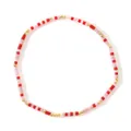 Élégant bracelet bohème de 2 mm avec perles rouges et roses et perles en cuivre doré - Couleur Rouge Rose Or (GZ-B24083001B)