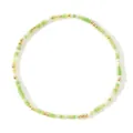 Bracelet bohème en perles de rocaille 2mm vert et or avec accents en cuivre faits main - Couleur Vert Or (GZ-B24083001F)