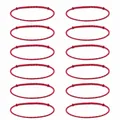 Set van 12 handgemaakte rood-roze gevlochten armbanden met streeppatroon voor dames en heren. - Rood Roze (S26071103E) / Set van 12