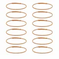 Handgeweven 8-draads kleurrijke gevlochten armbanden set van 12 voor zomer - Oranje Blauw Geel (S26071103F) / Set van 12