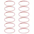 Set van 12 handgemaakte 8-draads gevlochten koordarmbanden met rode en roze strepen - Rood Roze Wit (S26071103G) / Set van 12