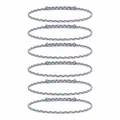 Set of 6 handmade eight-strand braided bracelets in pink and teal striped pattern - Striped Style (S26071102A) / Set of 6 / Pink Cyan and White