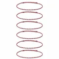 Set of six handmade multi-color braided rope bracelets with striped pattern for unisex - Striped Style (S26071102B) / Set of 6 / Red Purple and Yellow