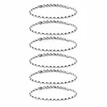 Set of six handmade braided striped cord bracelets in black and white checkered pattern - Striped Style (S26071102C) / Set of 6 / Black and White