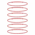 Handmade eight-strand braided rope bracelets featuring pink and red striped patterns set of 6 - Striped Style (S26071102G)