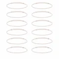Set van 12 ivoren witte achtvoudig handgevlochten koordarmbanden voor mannen en vrouwen - Gebroken Wit (S26071103L) / Set van 12