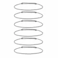 Set of 6 handmade braided grey cord bracelets with adjustable knots for men and women - Striped Style (S26071102I)