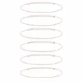 Set of six light pink hand-braided adjustable cord bracelets with woven texture. - Striped Style (S26071102L)