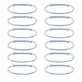 12-delige set handgemaakte gevlochten kleurrijke gestreepte touwarmbanden unisex - Paars Blauw Wit (S26071103N) / Set van 12