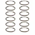 Set van 12 handgemaakte meerkleurige 8-strengs gevlochten koordarmbanden voor uniseks - Zwart Groen Rood (S26071103Q) / Set van 12