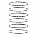Set of six blue and beige braided cord bracelets with striped pattern for casual style - Striped Style (S26071102K)
