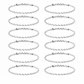 Set van 12 handgevlochten zwart-wit gestreepte touwarmbanden in een minimalistische stijl - Zwart Witte Strepen (S26071103C) / Set van 12